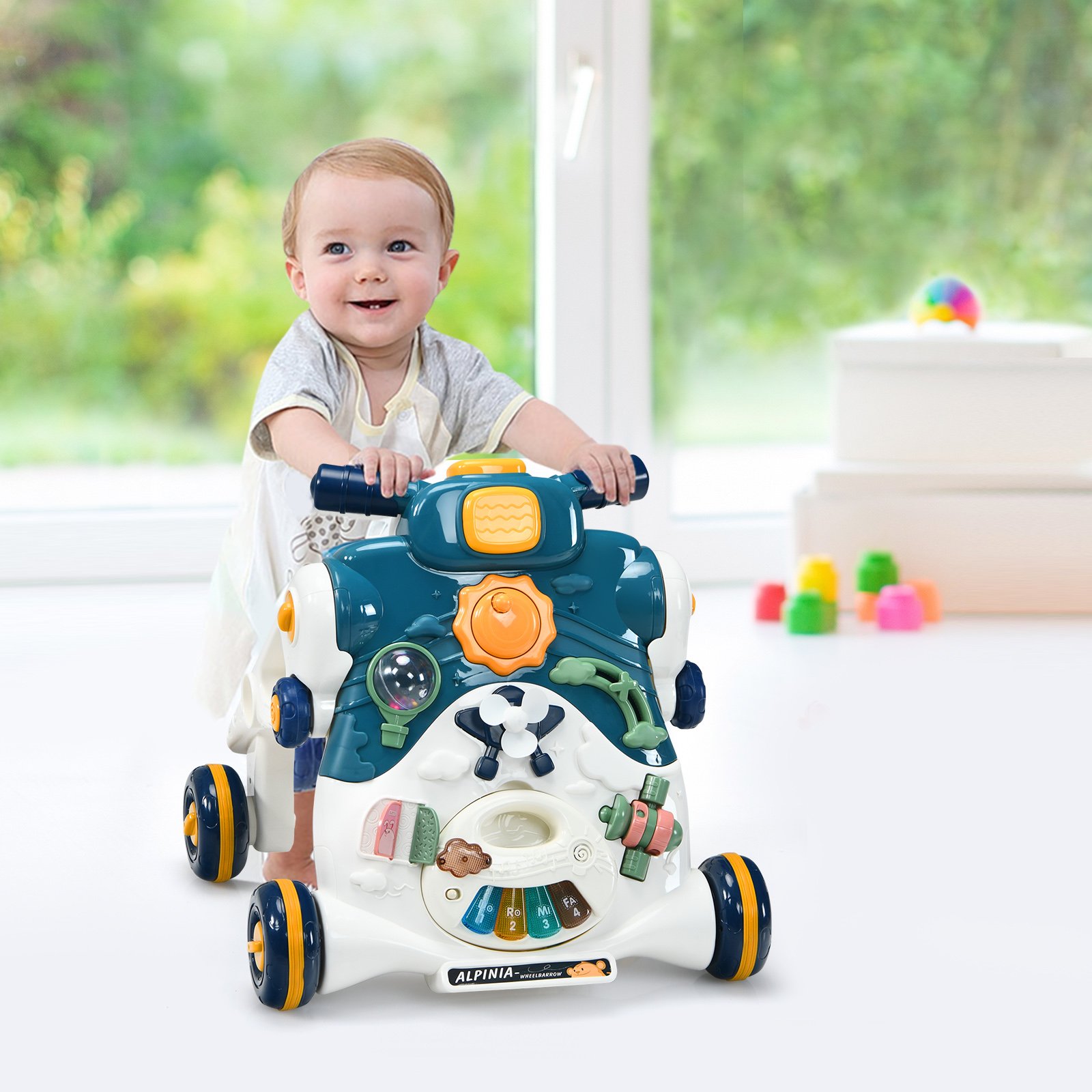 3 in 1 Lauflernwagen mit Lichtern & Musik Lauflernhilfe Rutschauto Spielbrett