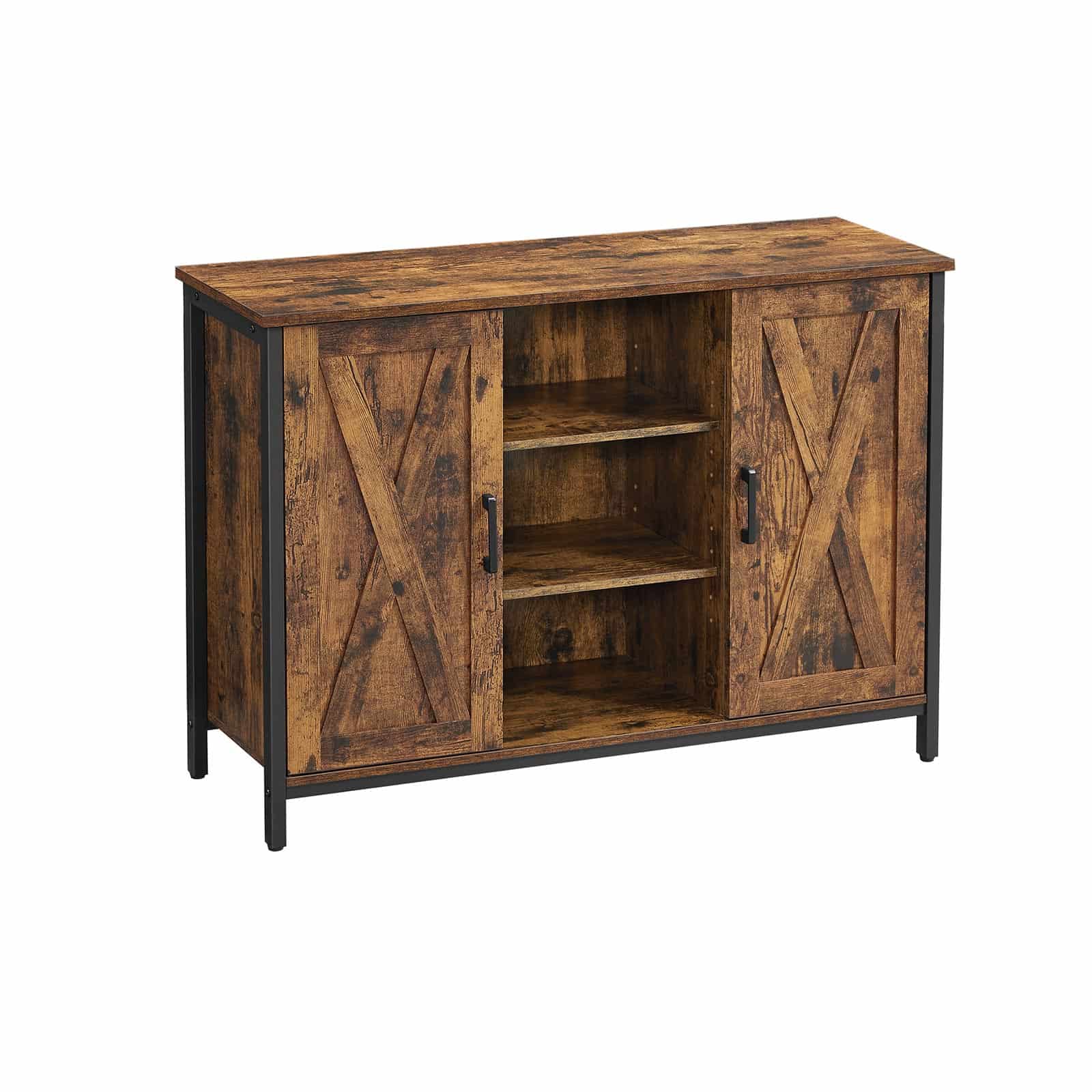 VASAGLE Sideboard LSC098B01: Stilvoller Beistellschrank im Industrie-Design für Wohnzimmer, Esszimmer und Flur