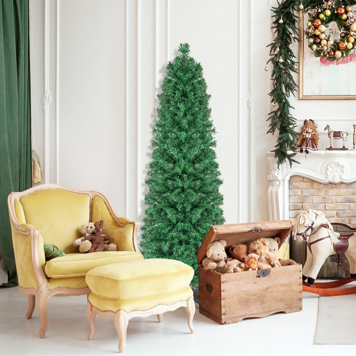 150 cm großer künstlicher Weihnachtsbaum Festtagsbaum zu Hause Grün