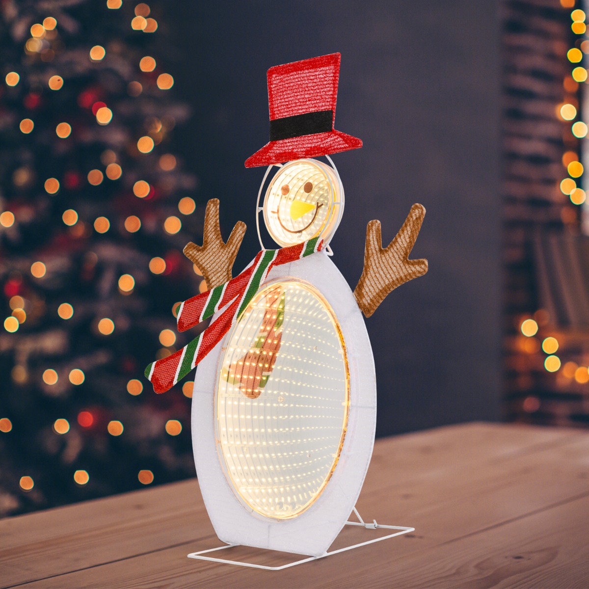 LED Schneemann mit 2 Tunnellichtern Weihnachtsfigur Weihnachtsbeleuchtung